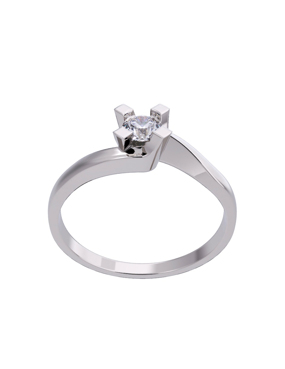 Anillo de compromiso de oro 14 K Diamante 4
