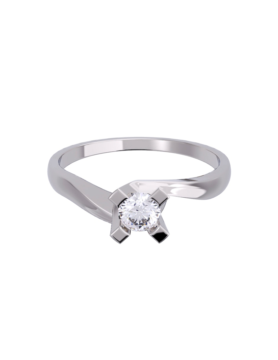Anillo de compromiso de oro 14 K Diamante 1