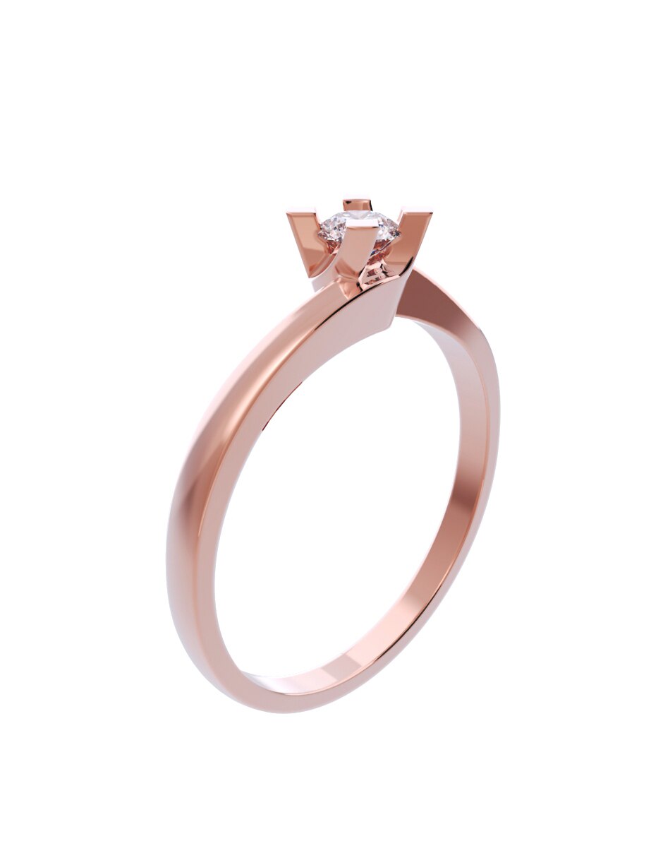 Anillo de compromiso 14 k Diamantes Fonelli diamante 3