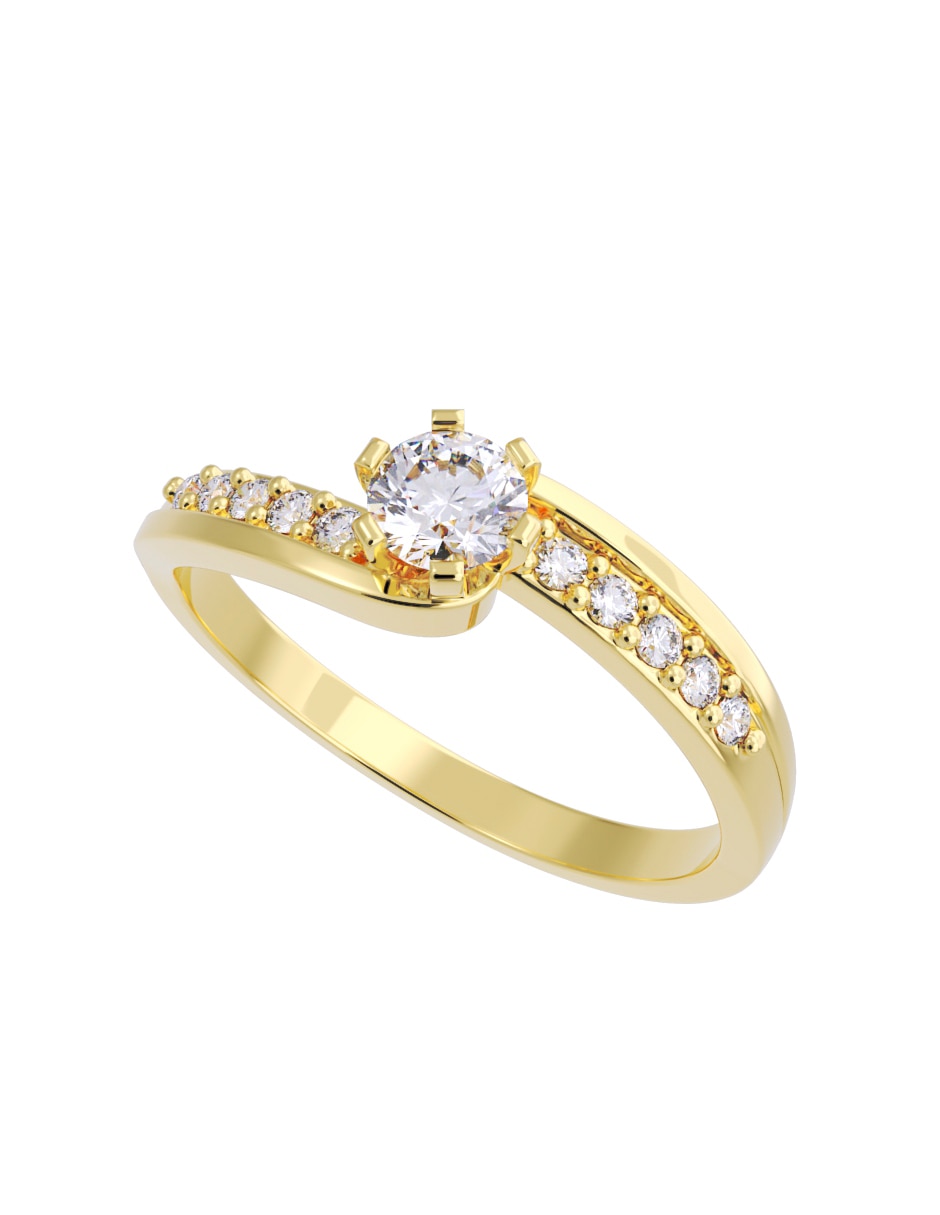 Anillo de compromiso de oro 10 K Fonelli Diamante