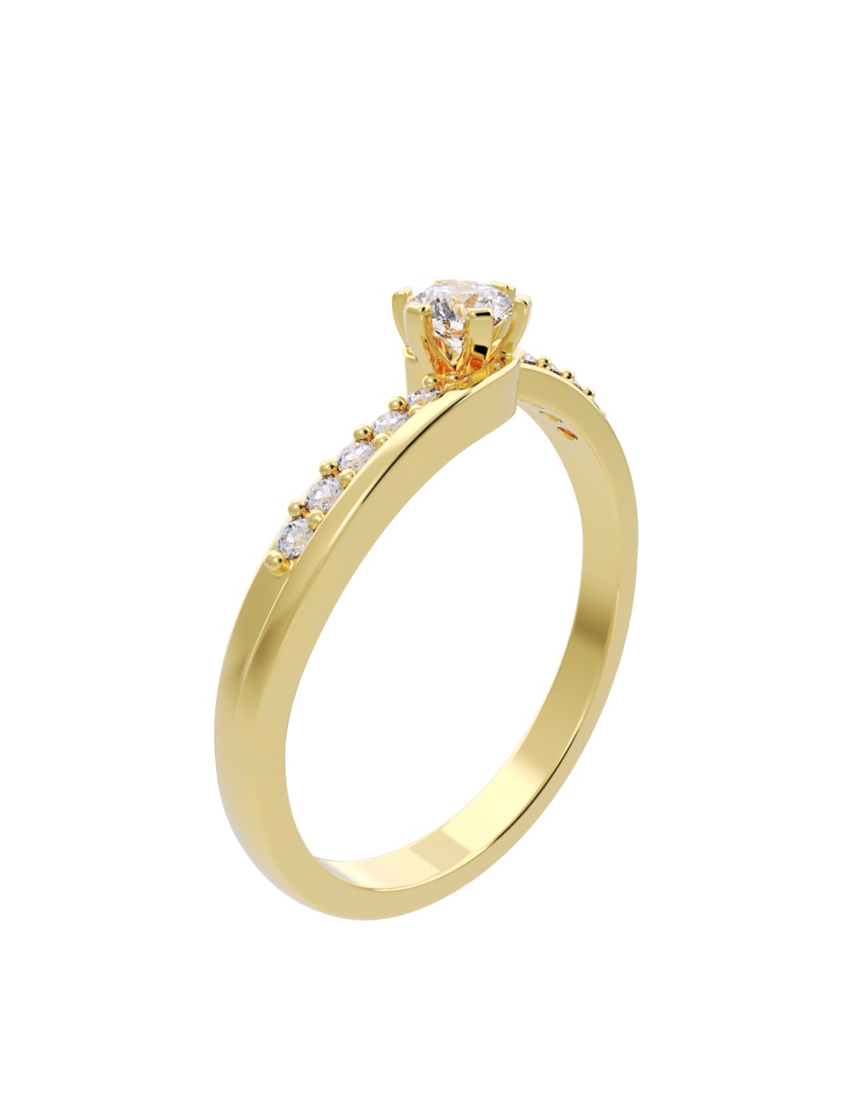 Anillo de compromiso de oro 10 K Fonelli Diamante