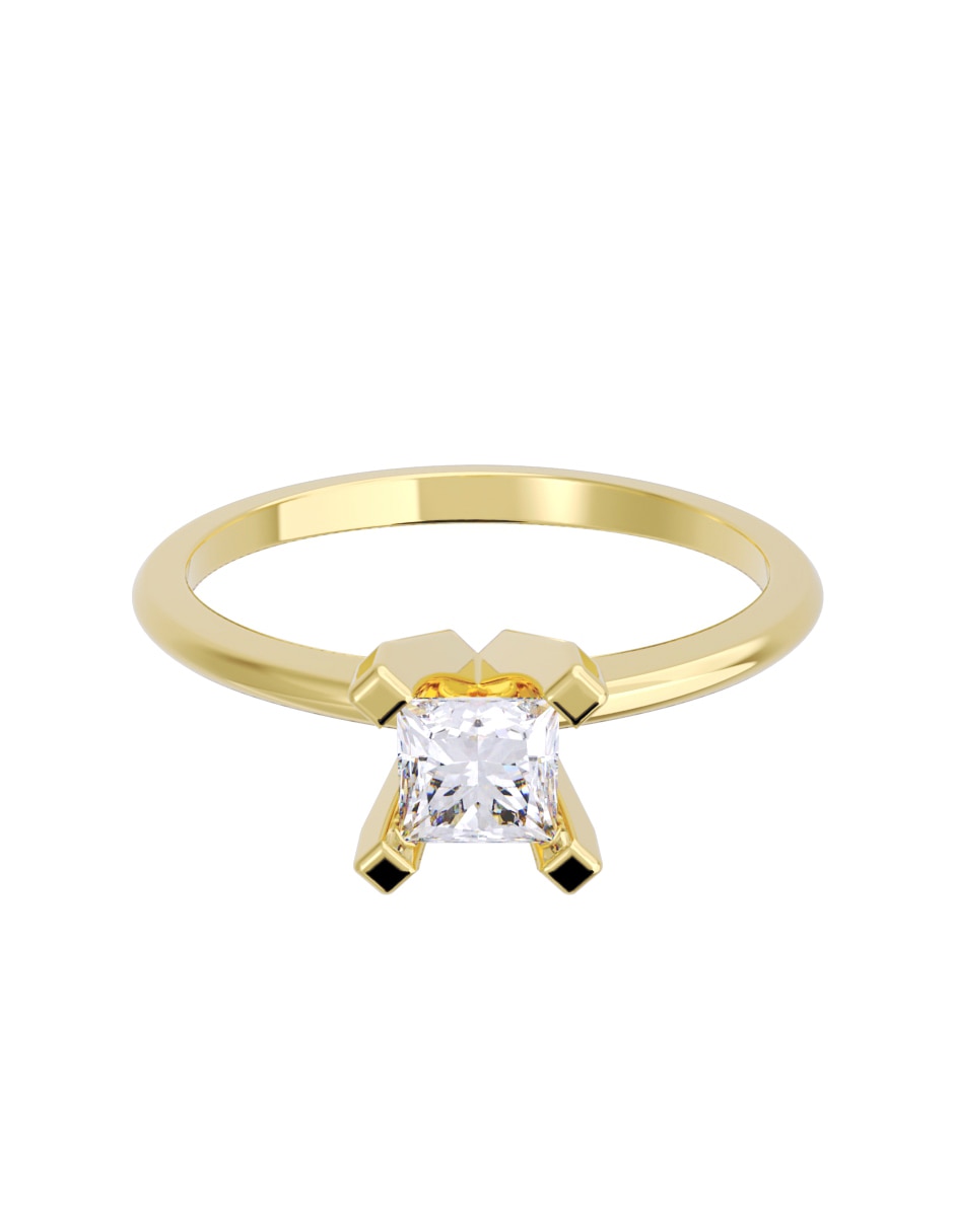 Anillo de compromiso de oro 14 K Diamante
