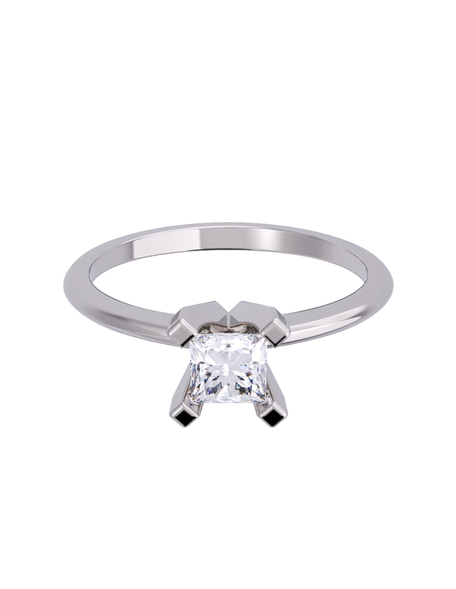 Anillo de compromiso de oro 14 K Diamante 1