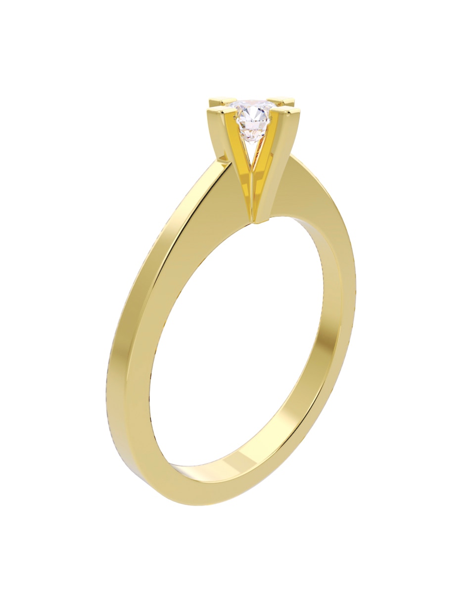Anillo de compromiso de oro 10 K Fonelli Diamante