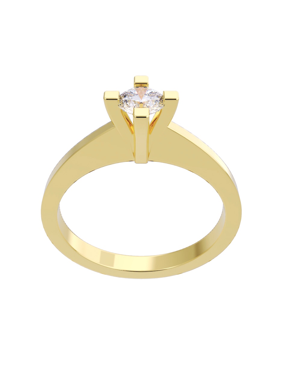 Anillo de compromiso de oro 10 K Diamante 4