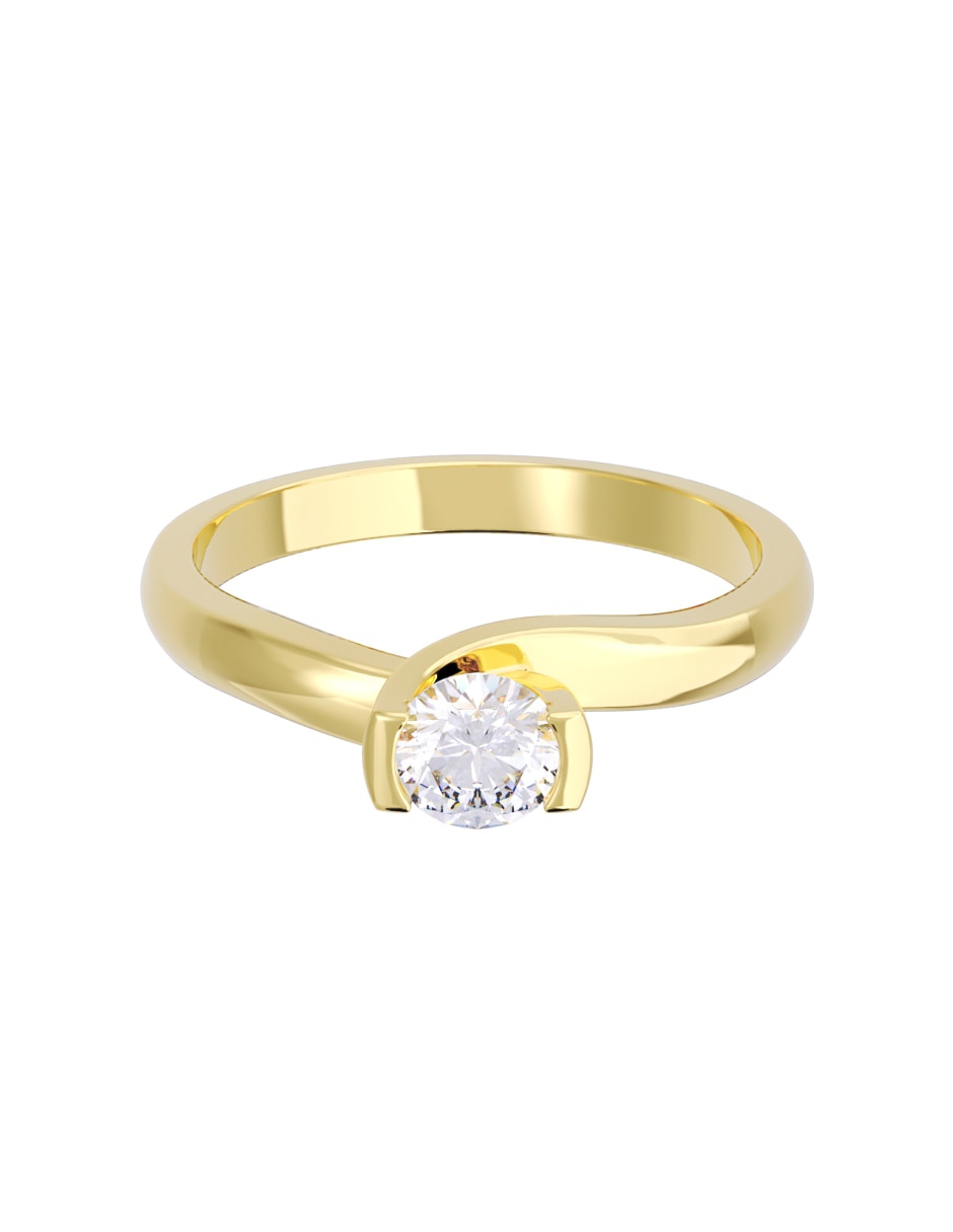 Anillo de compromiso de oro 14 K Diamante