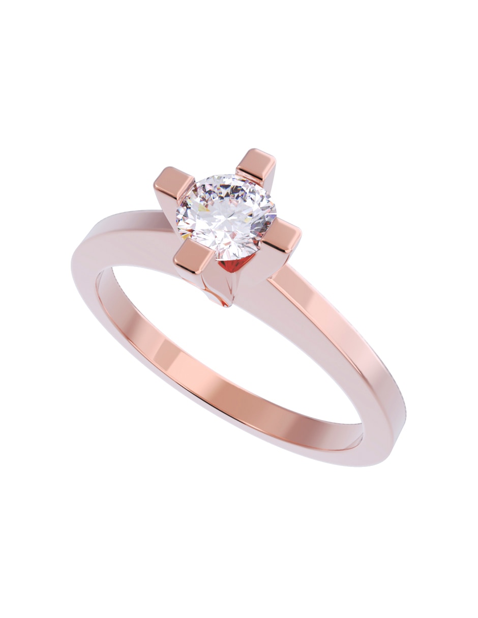 Anillo de compromiso de oro 14 K Diamante 4