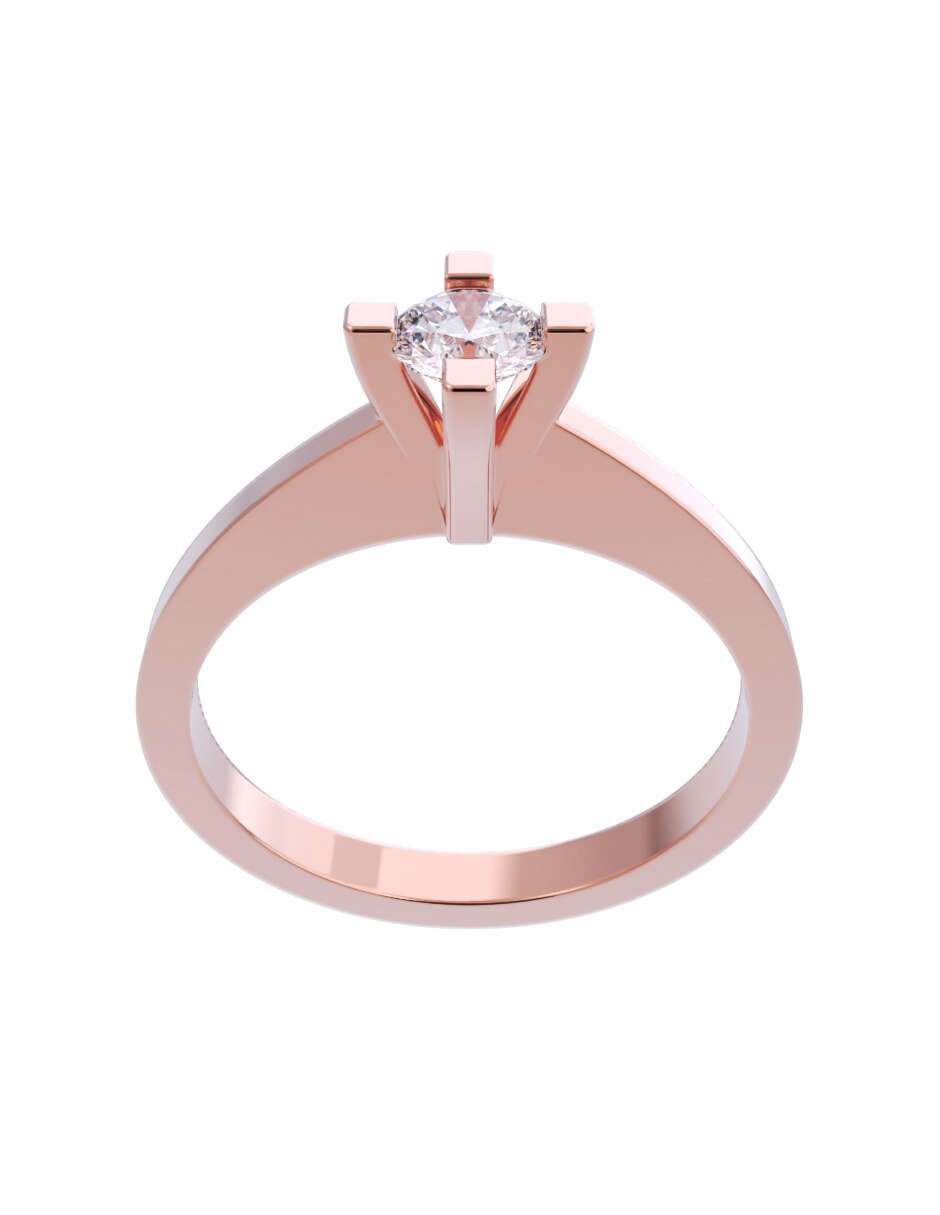 Anillo de compromiso de oro 14 K Diamante 2