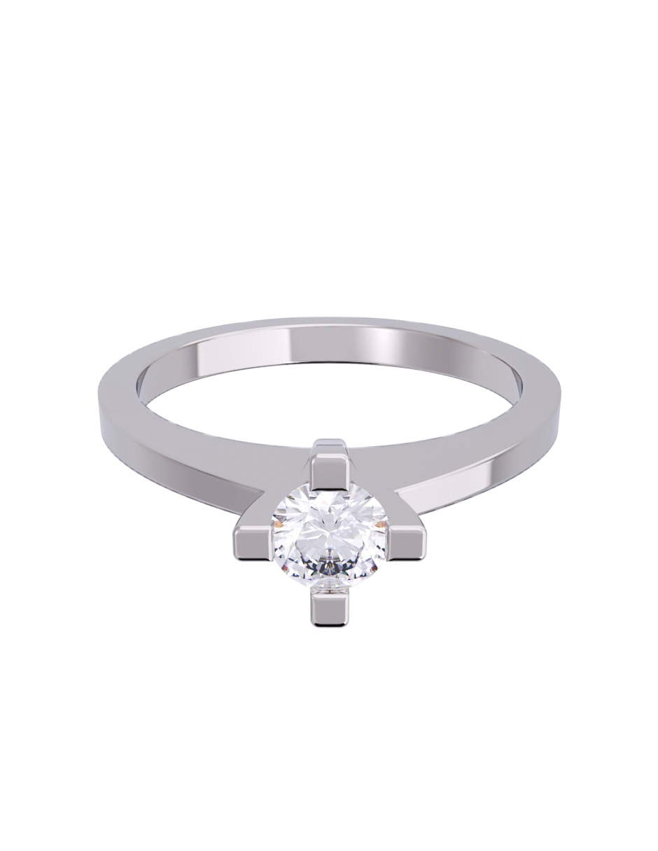 Anillo de compromiso de oro 10 K Diamante 1