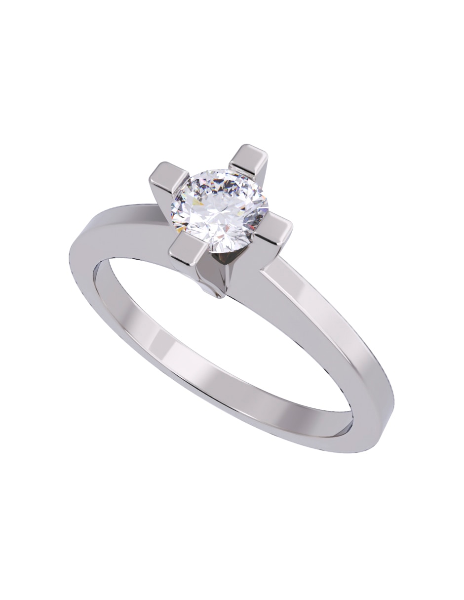 Anillo de compromiso de oro 10 K Diamante 2