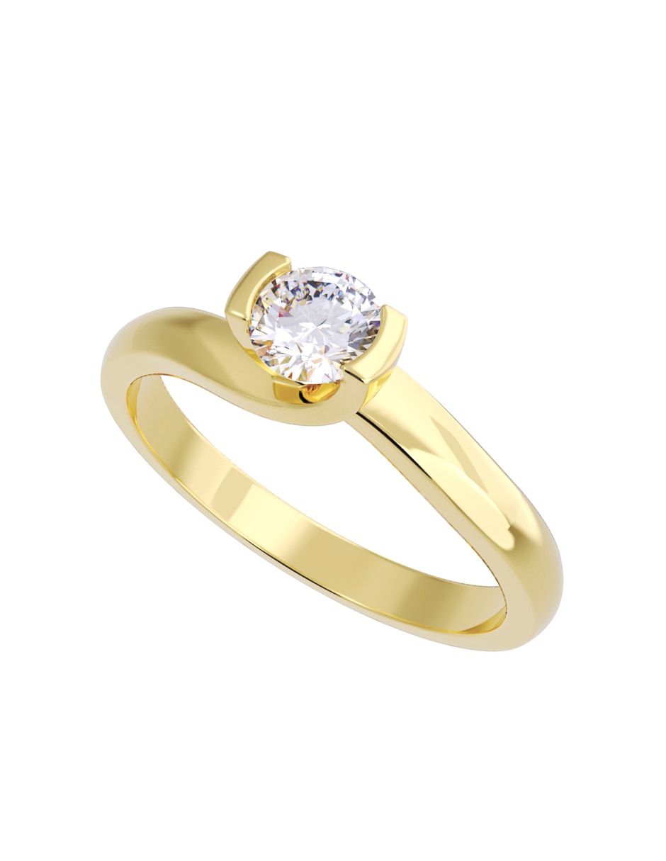 Anillo de compromiso de oro 10 K Fonelli Diamante