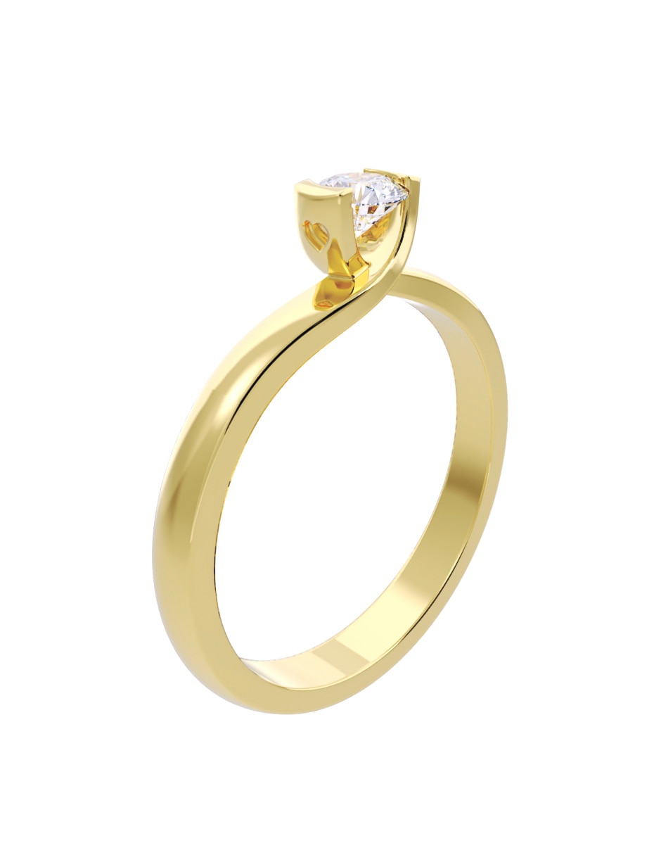 Anillo de compromiso de oro 10 K Fonelli Diamante