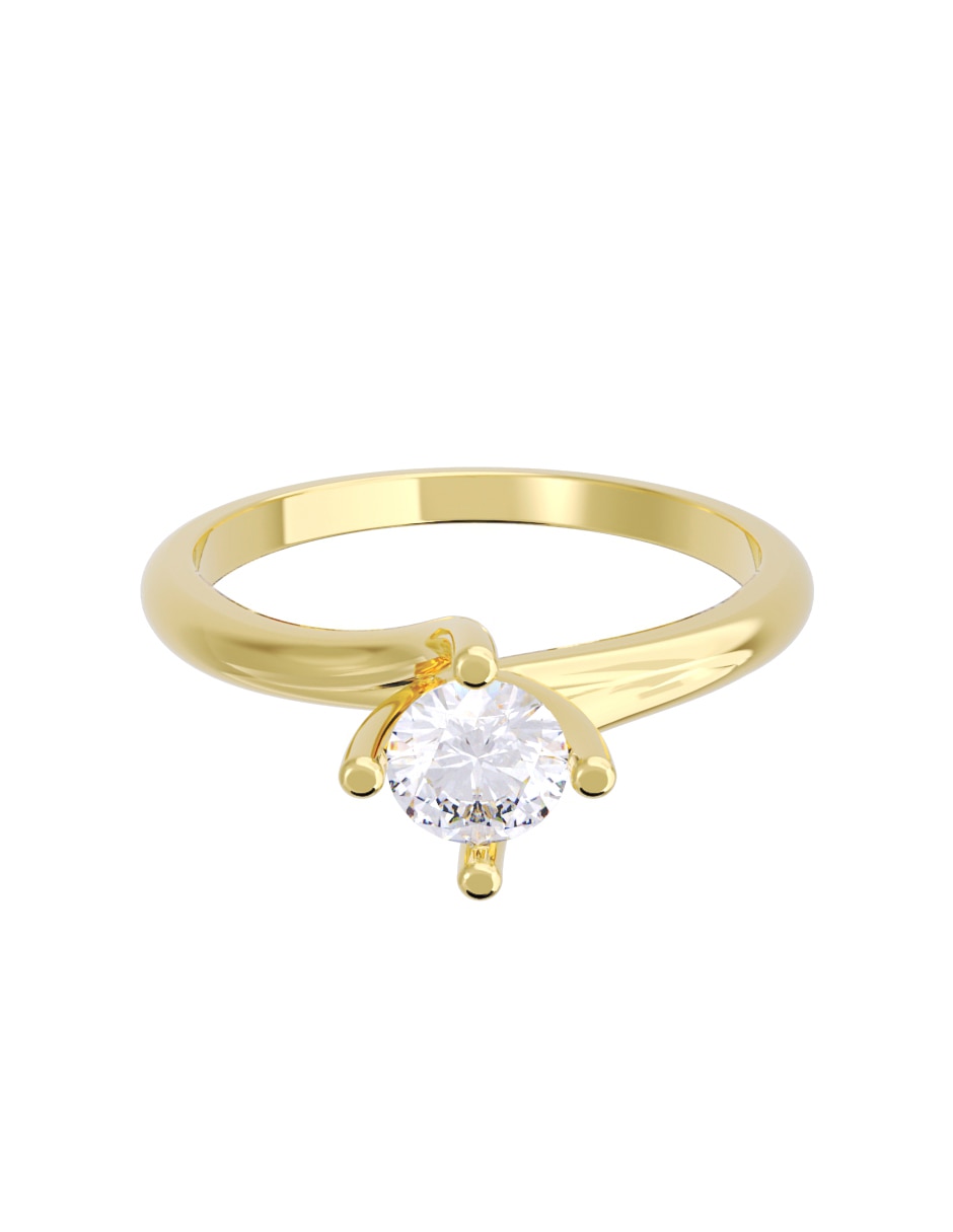 Anillo de compromiso de oro 10 K Diamante
