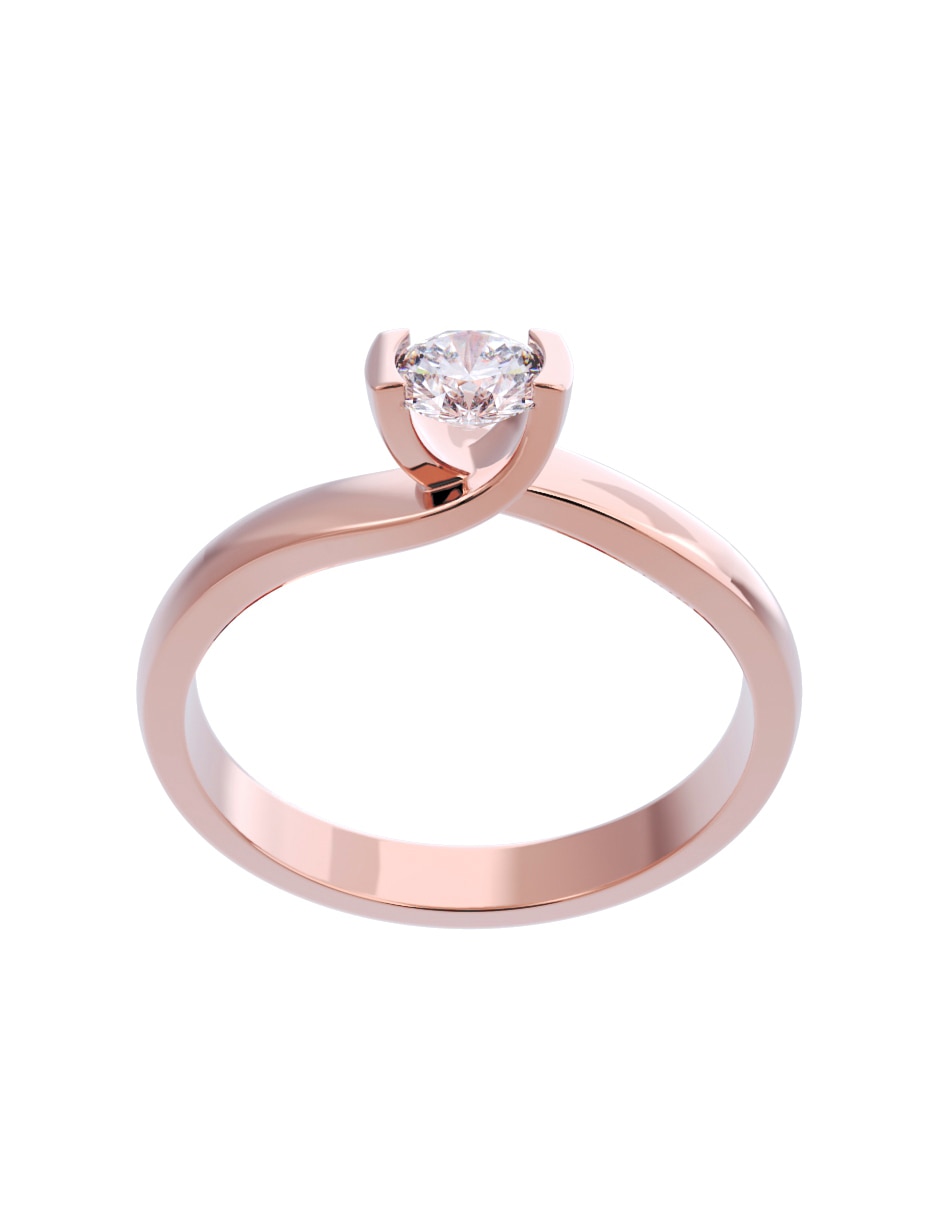 Anillo de compromiso de oro 14 K Diamante 2