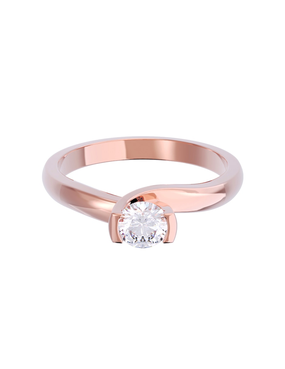 Anillo de compromiso de oro 14 K Diamante 1
