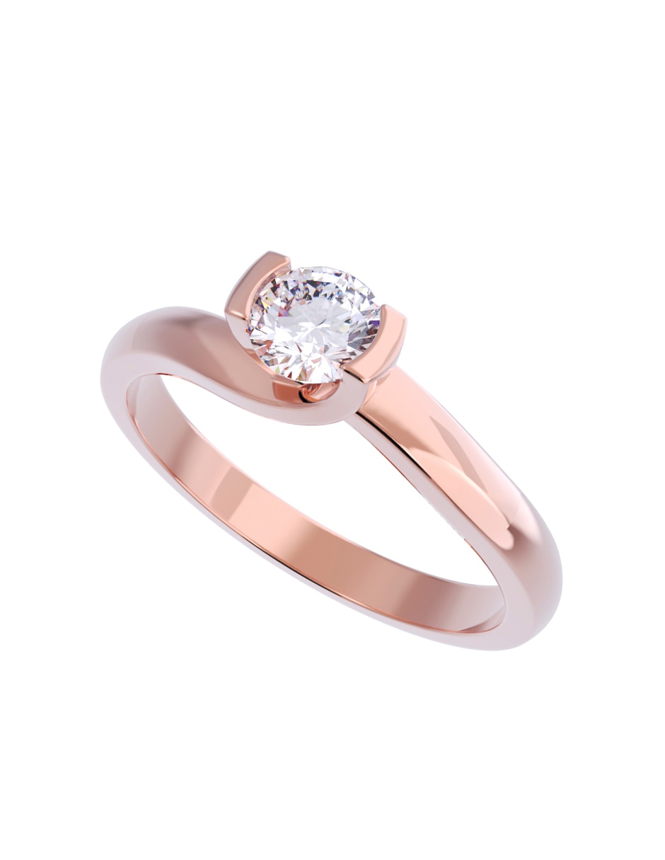Anillo de compromiso de oro 10 K Diamante 2