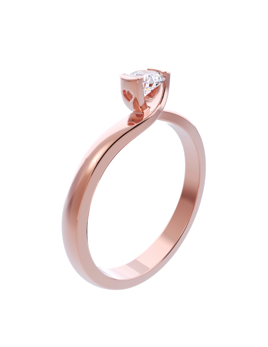 Anillo de compromiso de oro 10 K Diamante 3