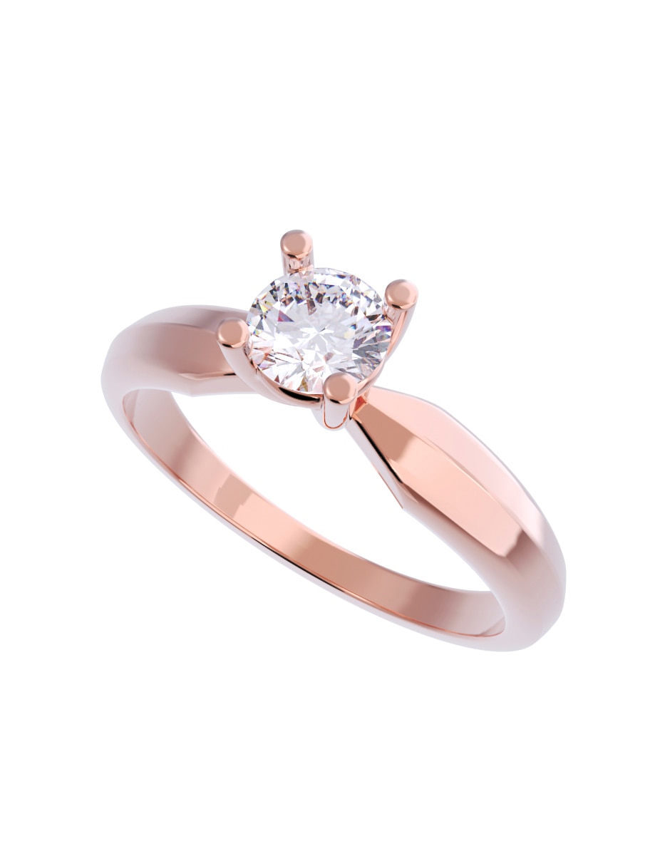 Anillo de compromiso de oro 10 K Diamante 2
