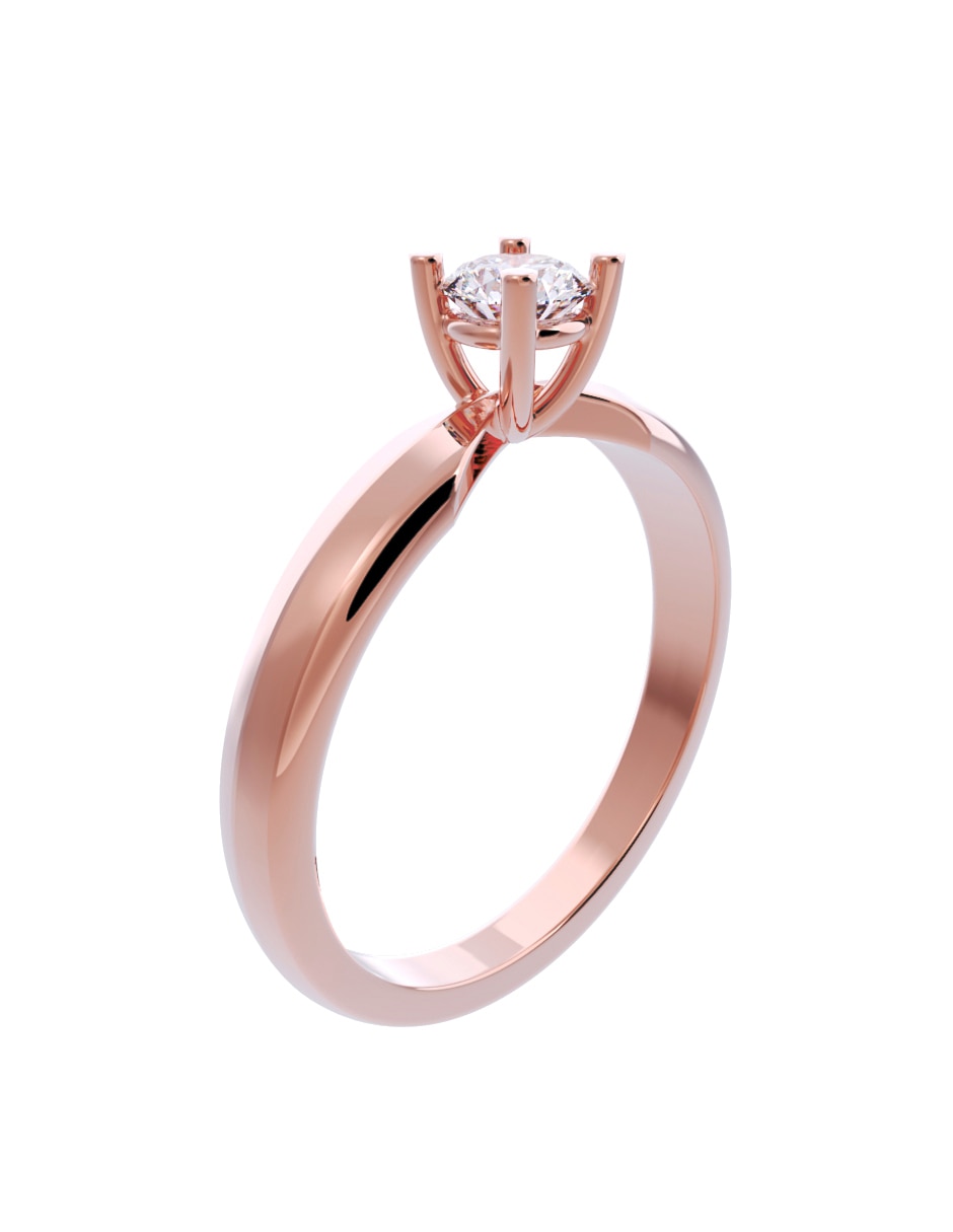 Anillo de compromiso de oro 10 K Diamante 3