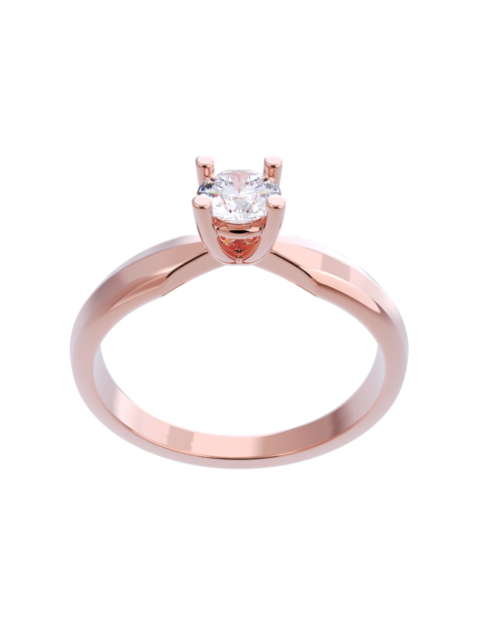 Anillo de compromiso de oro 10 K Diamante 4