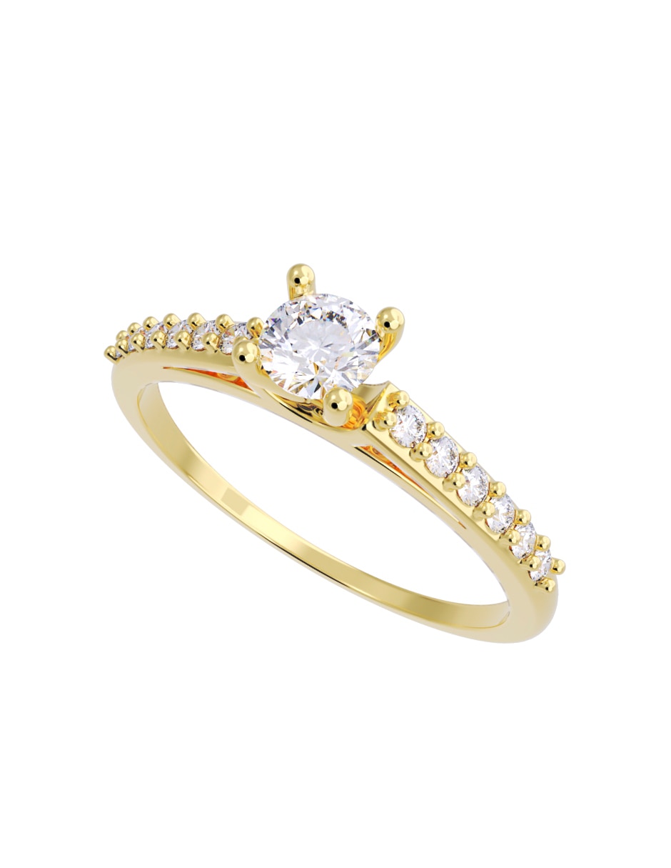 Anillo de compromiso de oro 14 K Fonelli Diamante