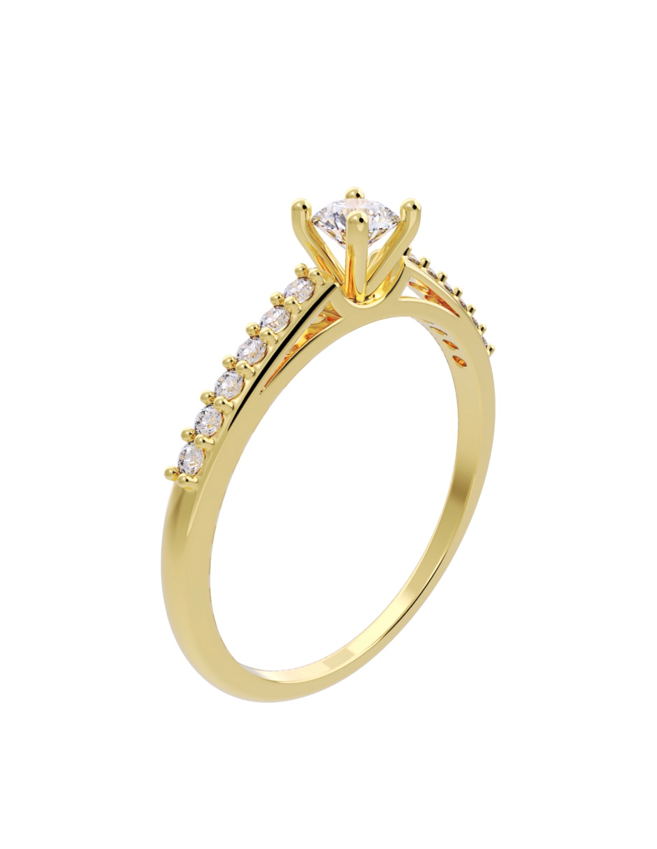 Anillo de compromiso de oro 14 K Fonelli Diamante