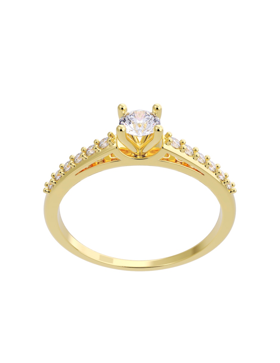 Anillo de compromiso de oro 14 K Fonelli Diamante