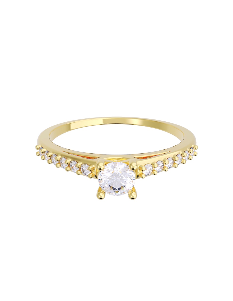 Anillo de compromiso de oro 14 K Diamante