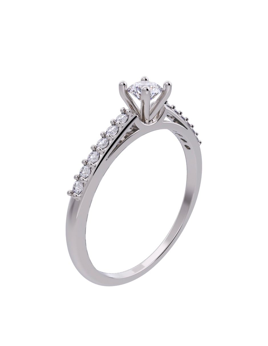 Anillo de compromiso de oro 14 K Diamante 3