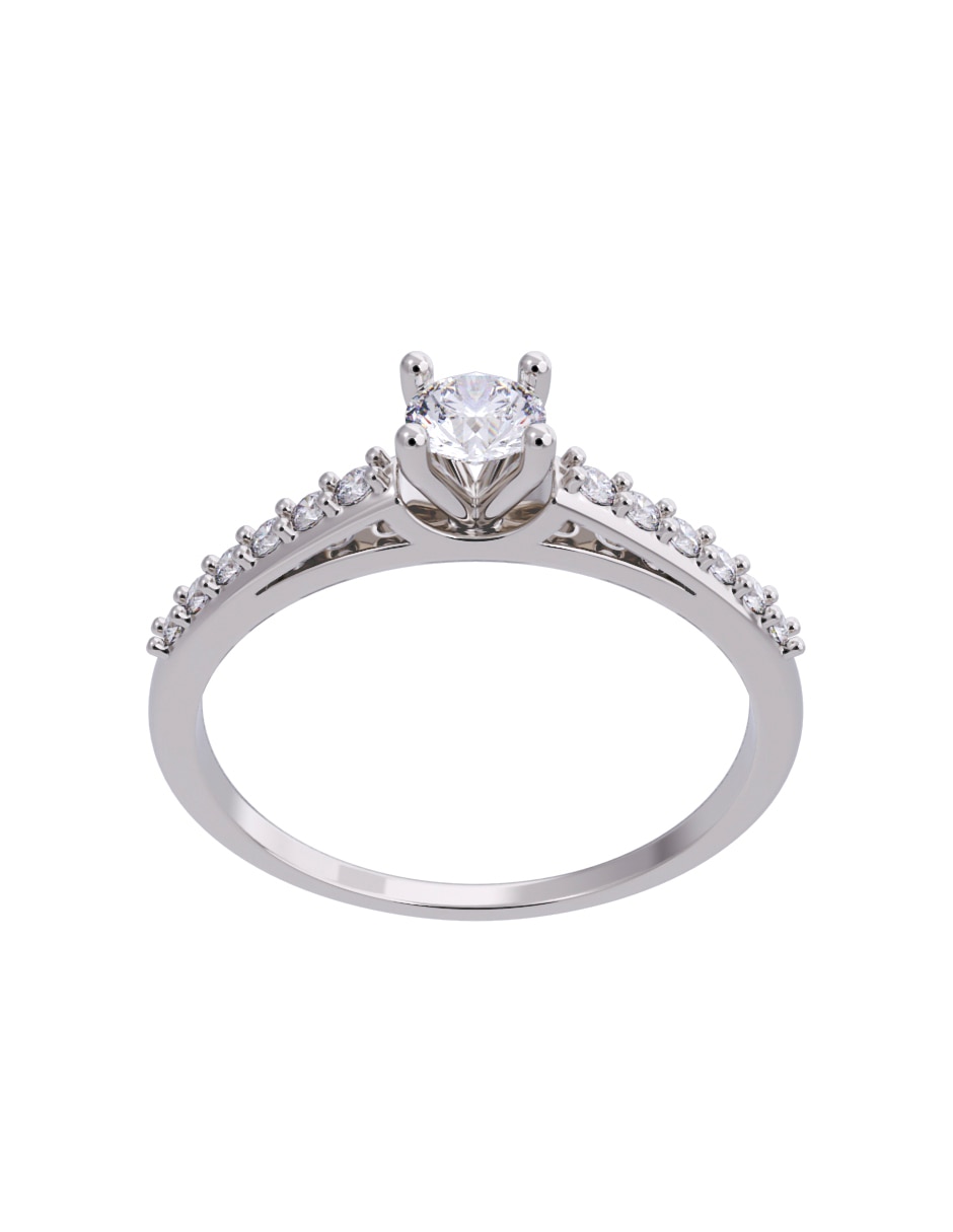 Anillo de compromiso de oro 14 K Diamante 4