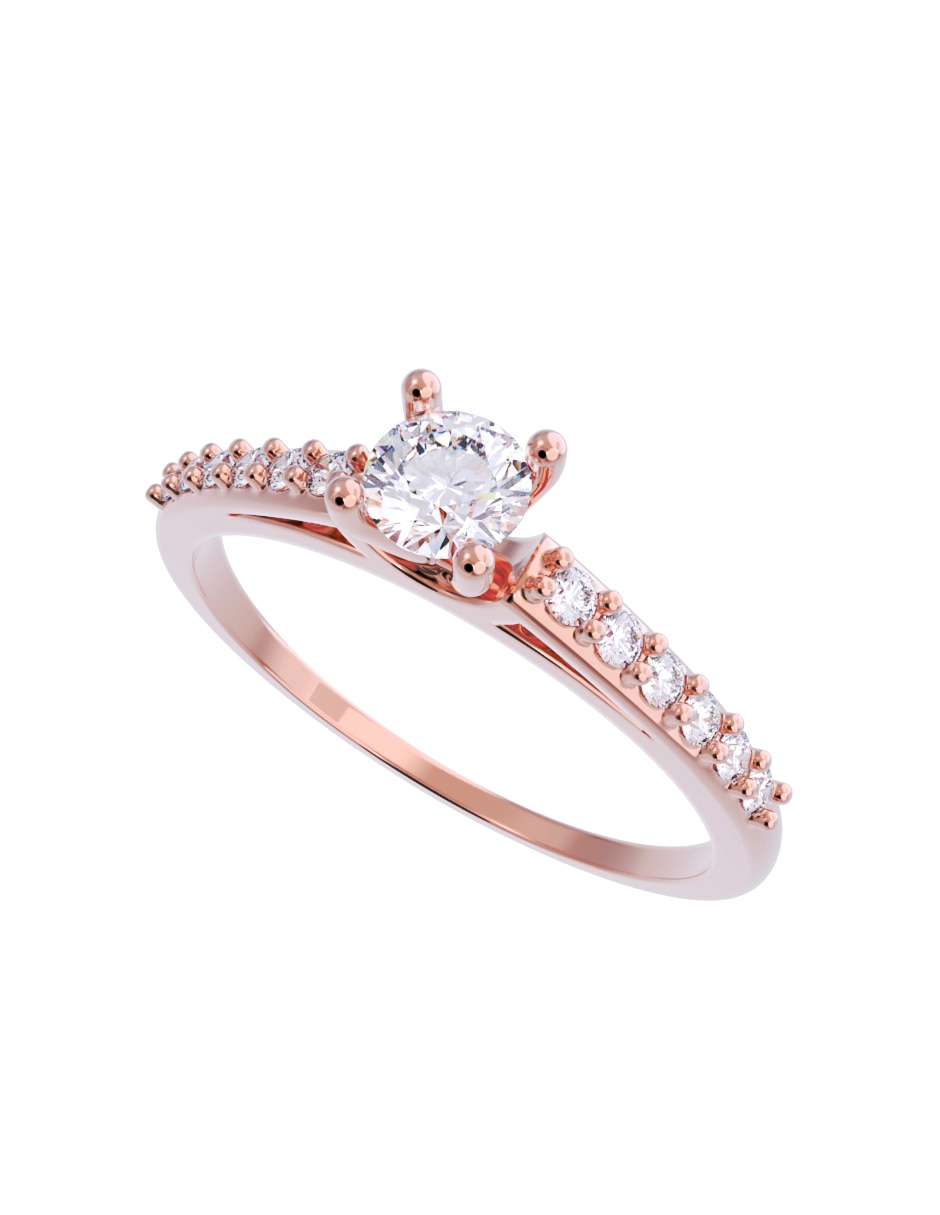 Anillo de compromiso de oro 10 K Diamante 2