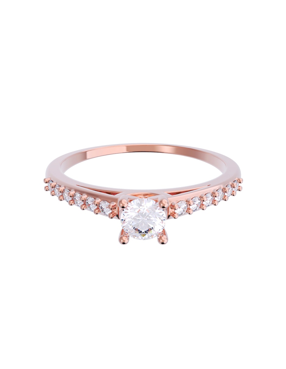 Anillo de compromiso de oro 10 K Diamante 1