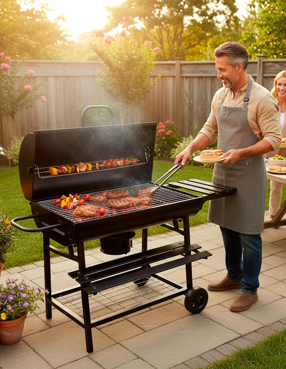 Asador carbón bluelander parrilla asador para carbón de acero