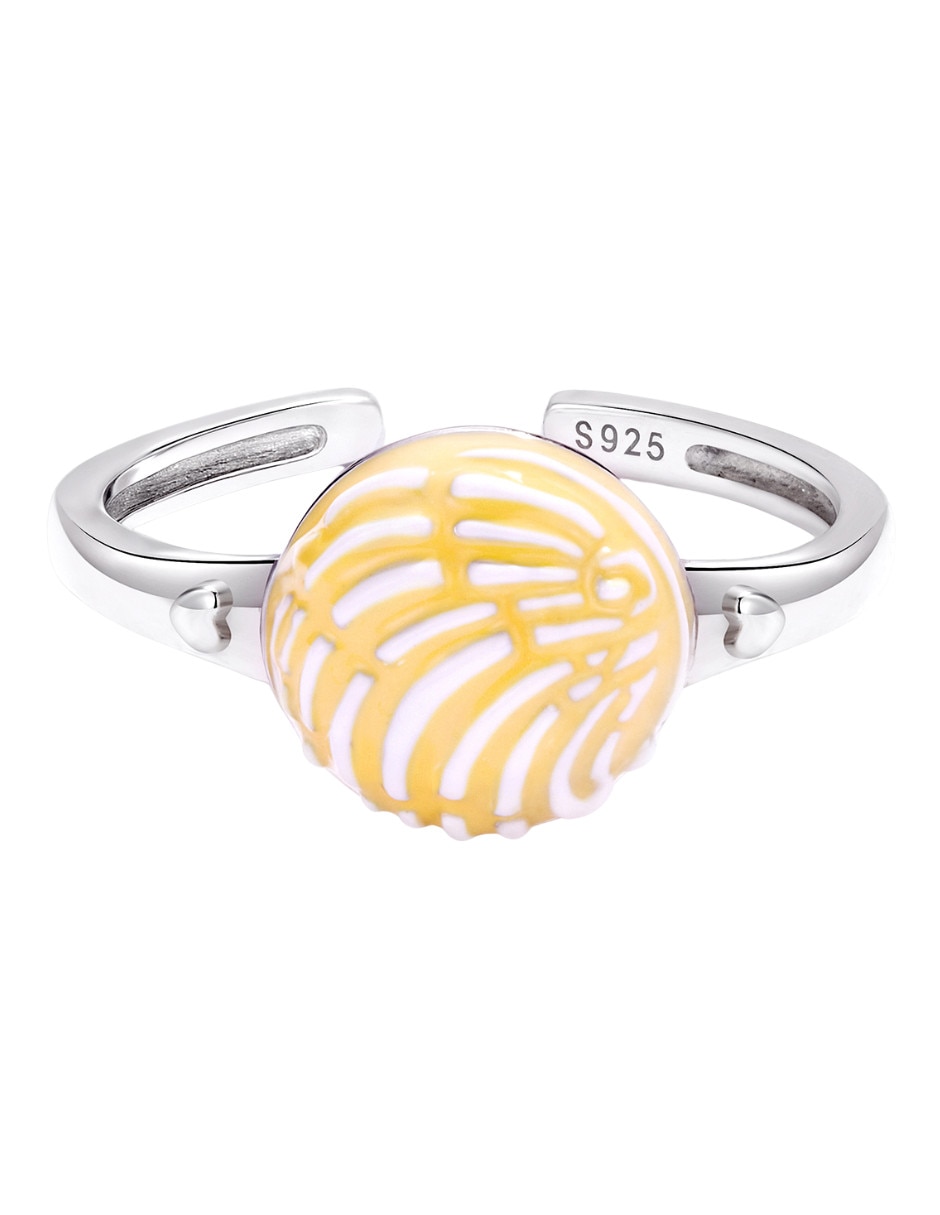 Anillo de concha Raíces P 925 de plata pulido
