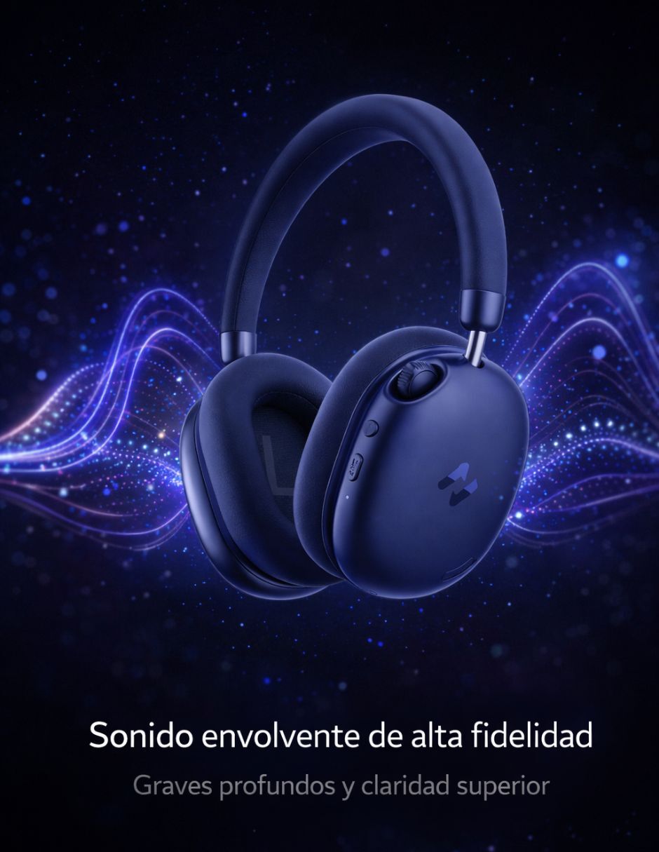 Havit audífonos inalámbricos havit h670bt con cancelación activa de ruido azul inalámbrica