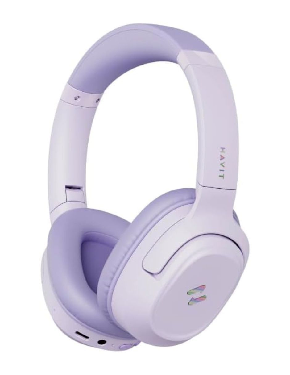 audífonos inalámbricos havit h612bt pro cancelación de ruido anc morado inalámbrica