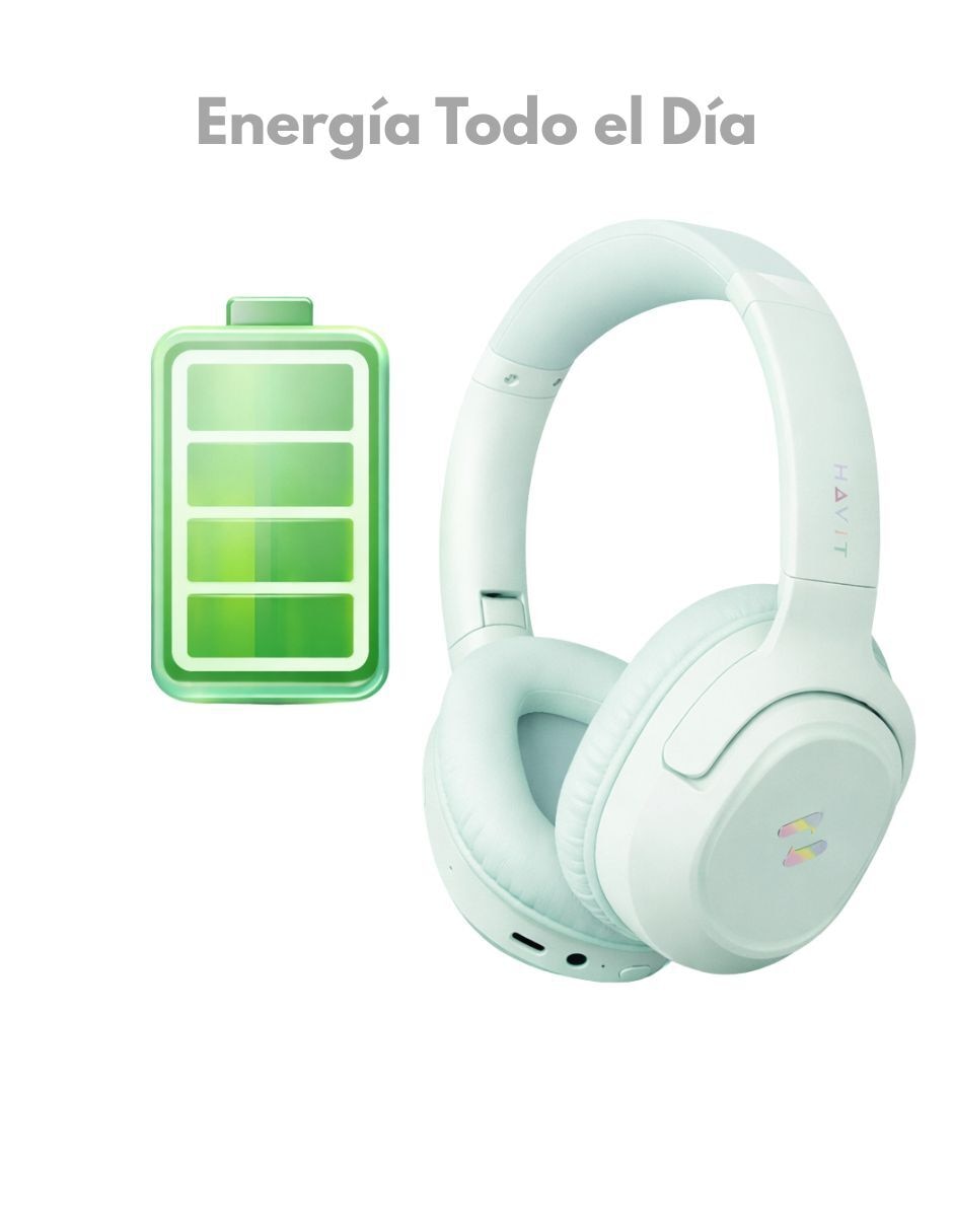 Havit audífonos inalámbricos havit h612bt pro cancelación de ruido anc verde inalámbrica