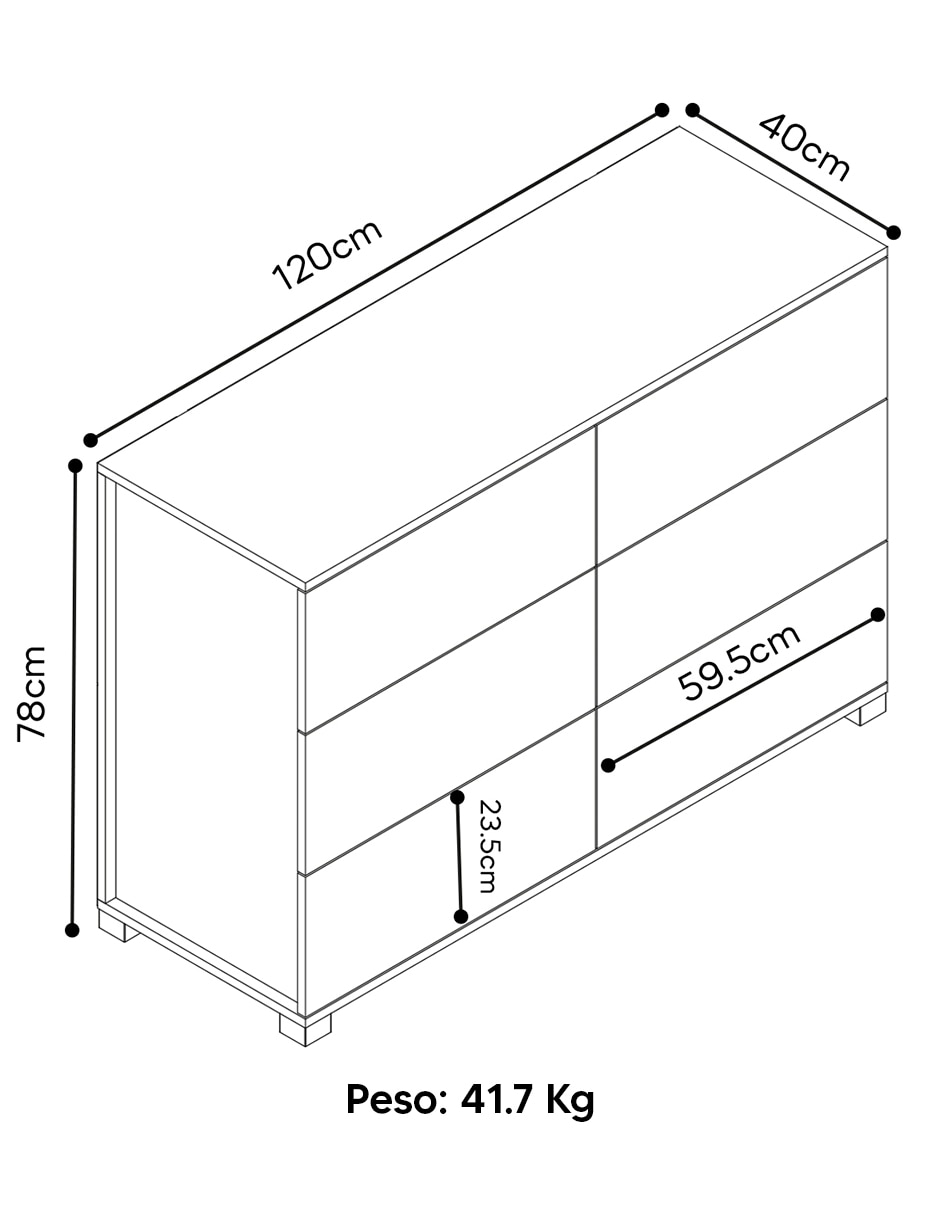 Cómoda Nara Mobi Muebles de MDP
