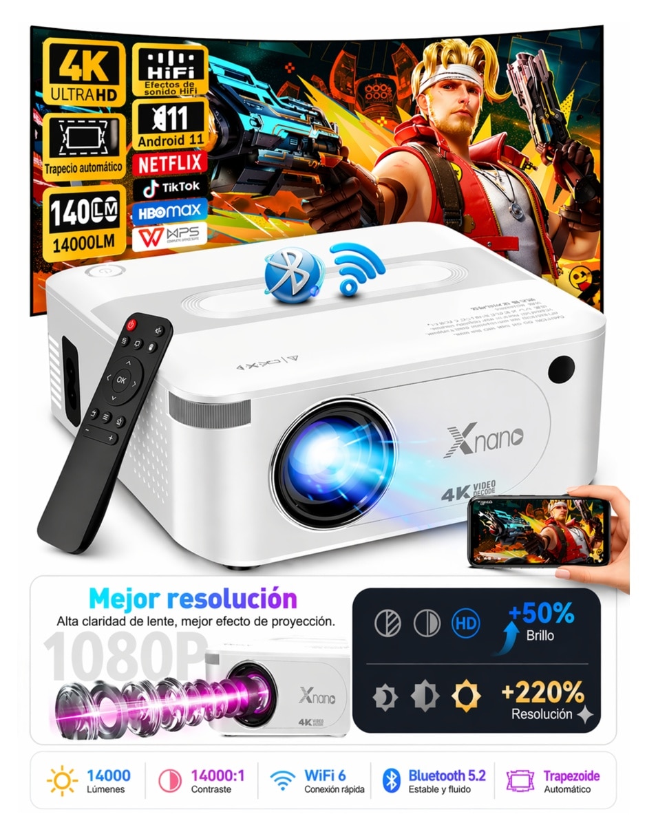 Proyector mi universo online proyector mini 4k blanco