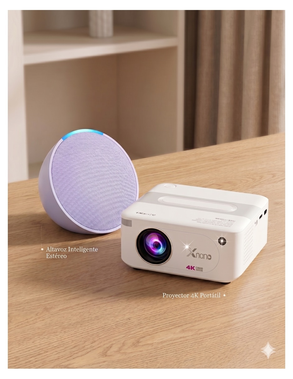 Proyector mi universo online kit alexa lila + proyector mini 4k