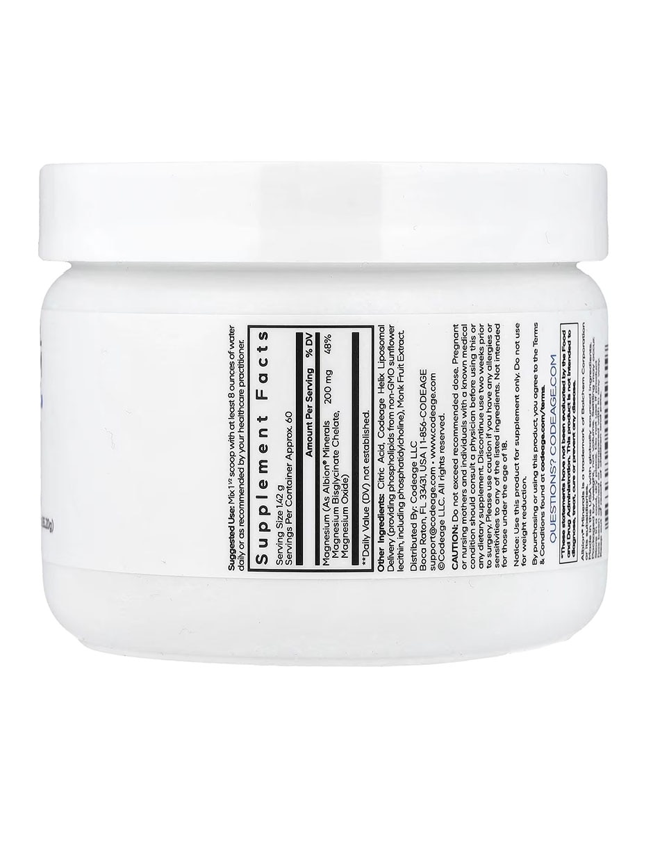Polvo de glicinato de magnesio liposomal sin sabor codeage con glicinato de magnesio de