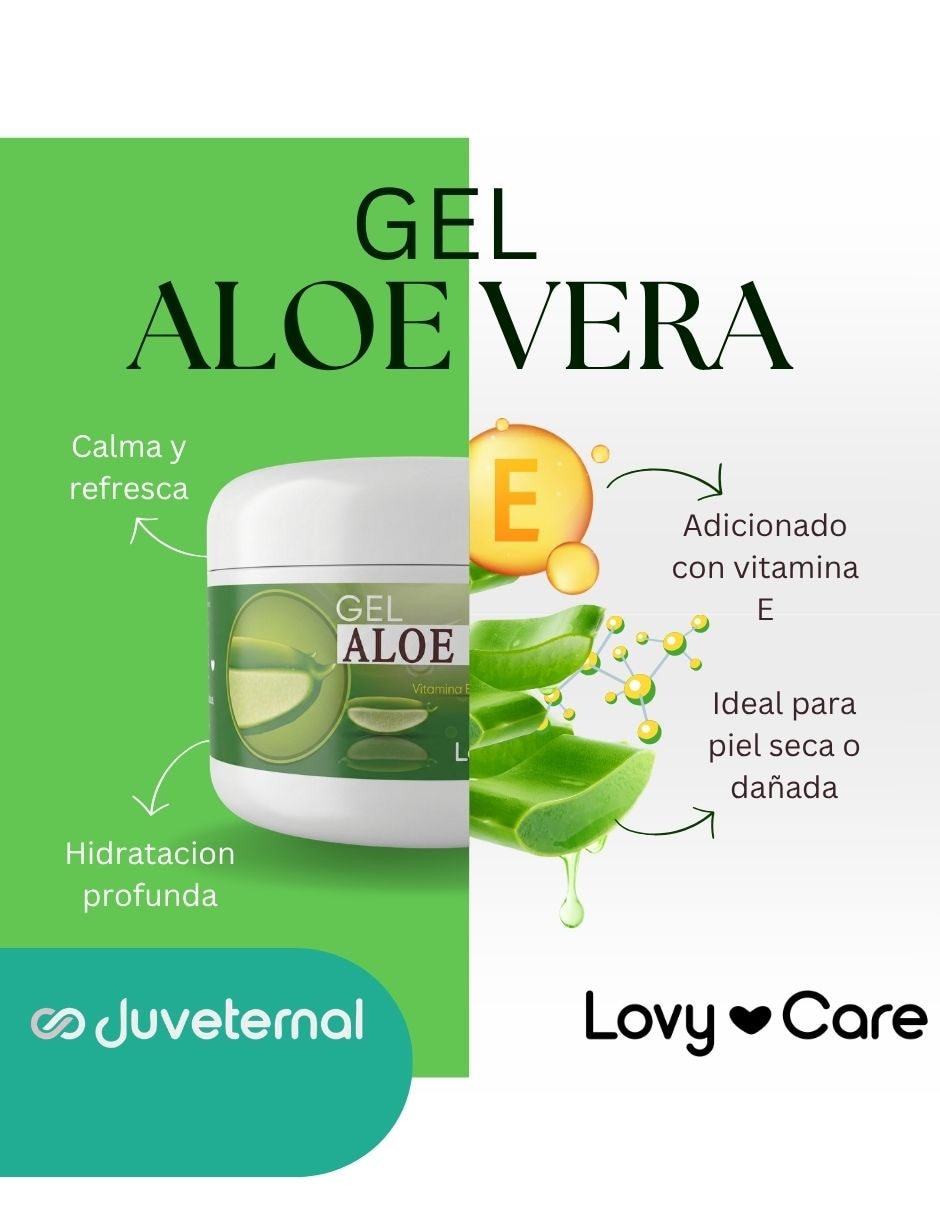 Gel para rostro y cuerpo relajante gel aloe vera sabila y vitamina e efecto calmante y refrescante paquete 3pzs lovycare lovy care lovycare