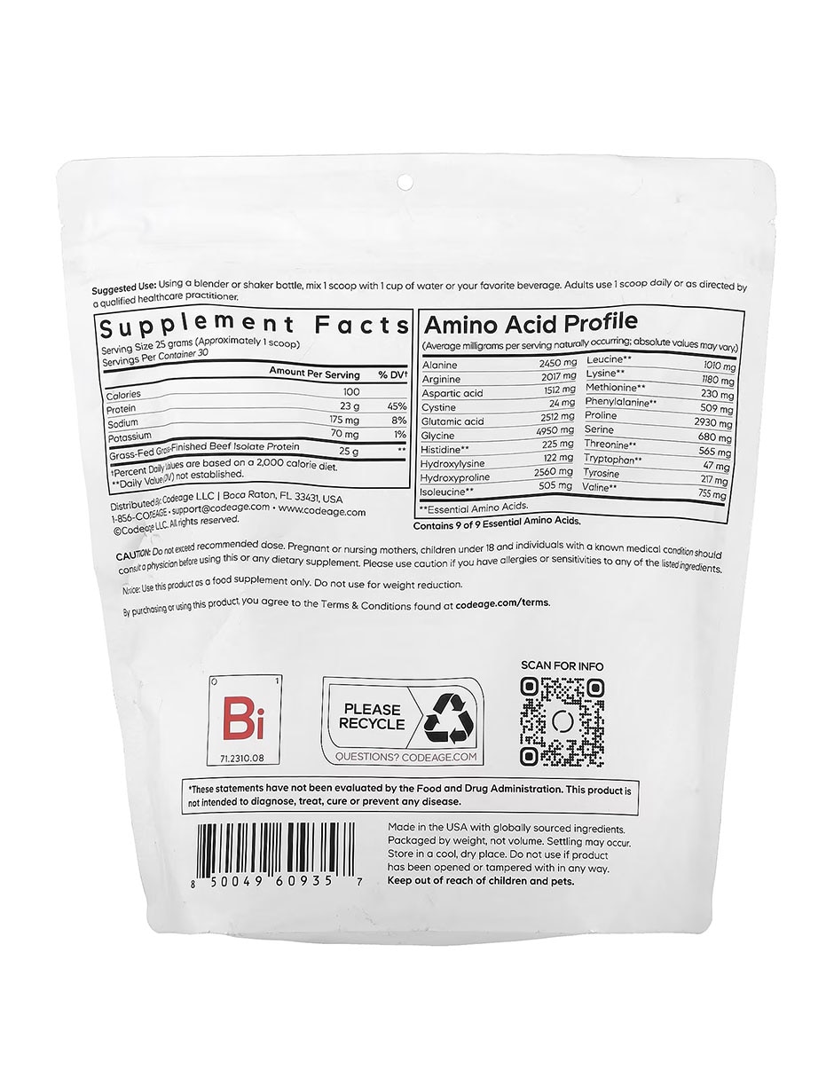 Proteína aislada de res en polvo sin sabor con proteína 2