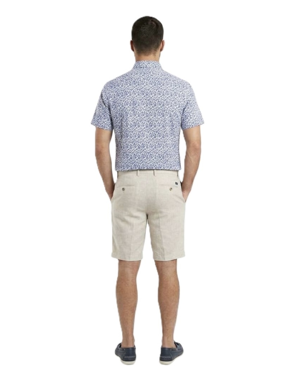 Camisa playa michel blanc de algodón manga corta para hombre