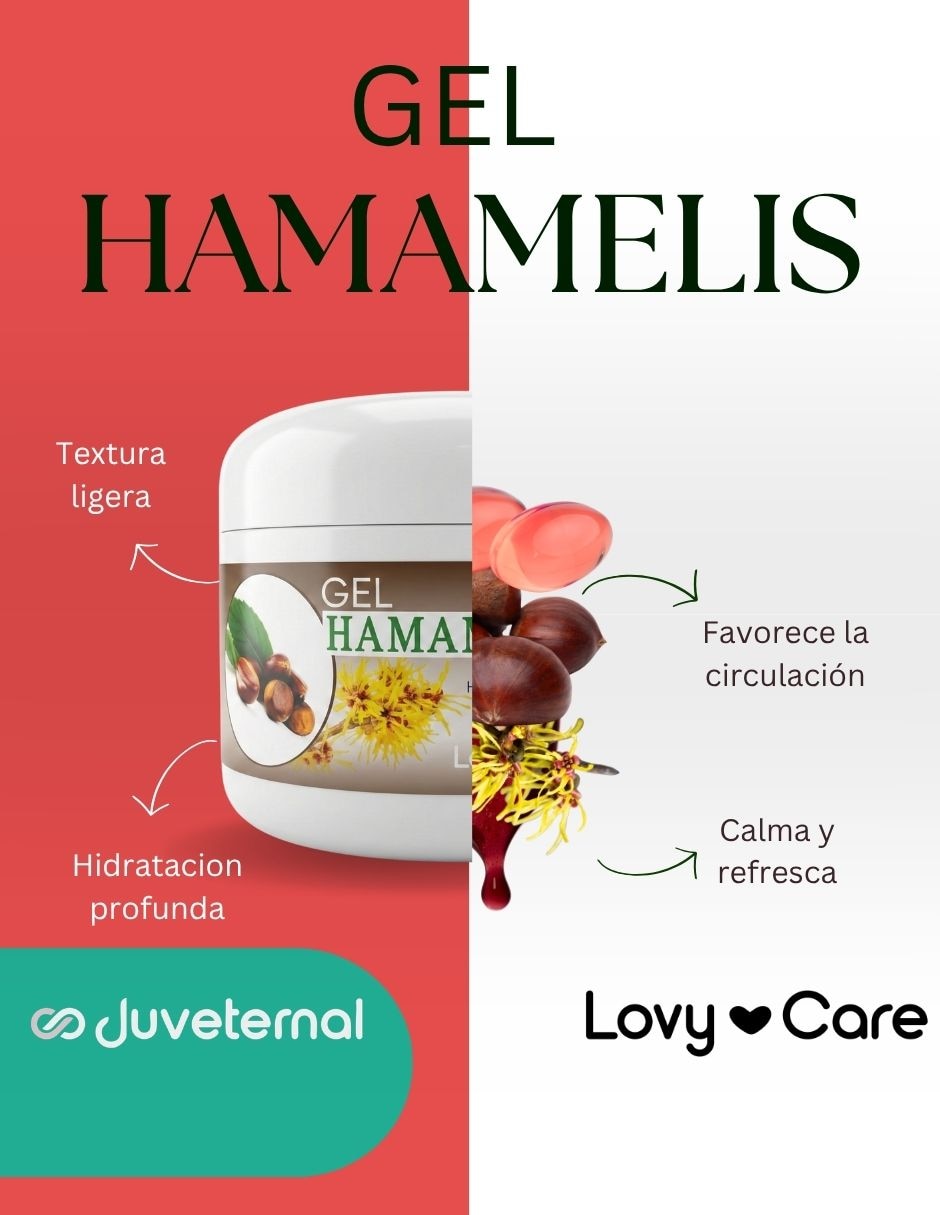Gel corporal relajante gel hamamelis y castaño de indias paquete 3x2 producto natural refrescante lovy care lovycare
