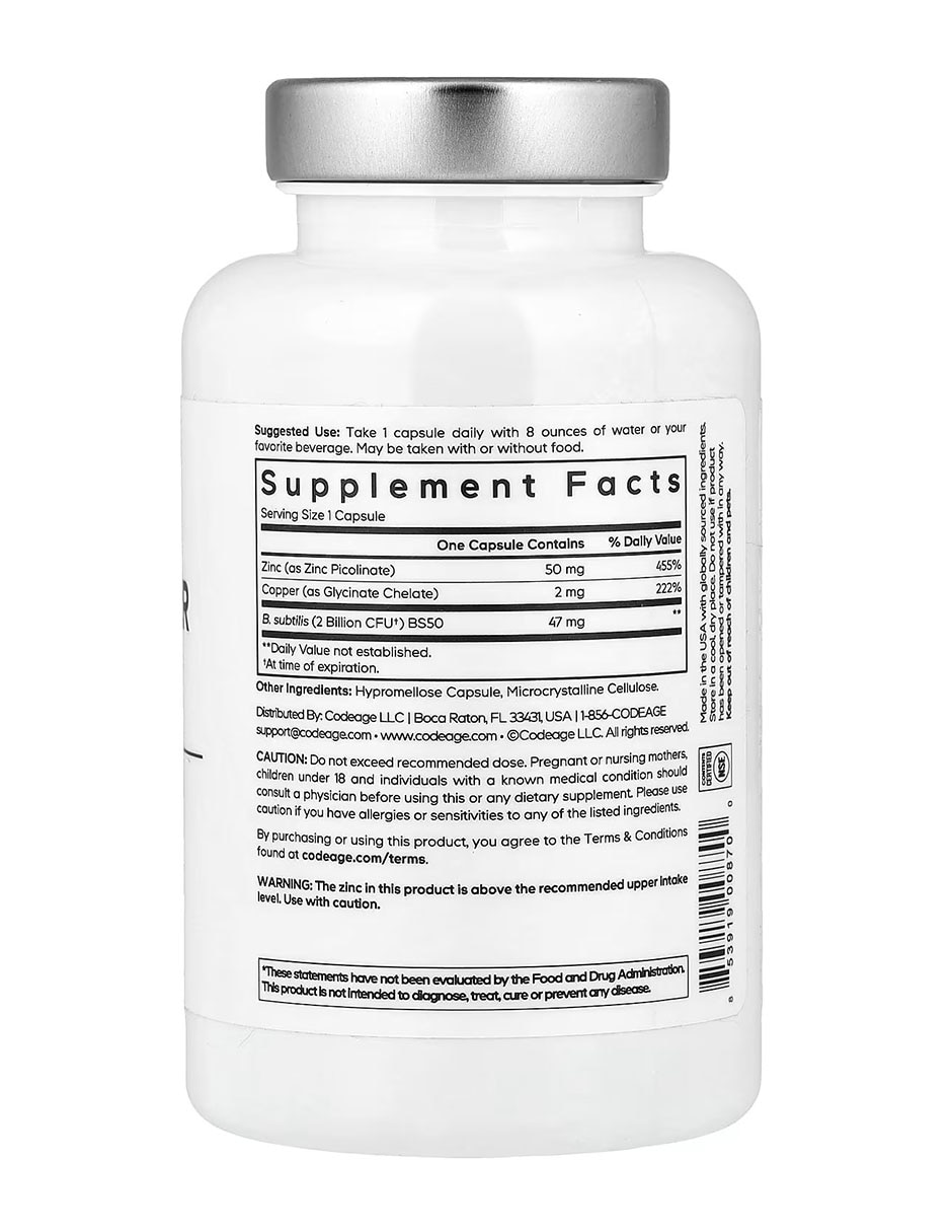 Zinc/cobre + probióticos 90 cápsulas con zinc 2