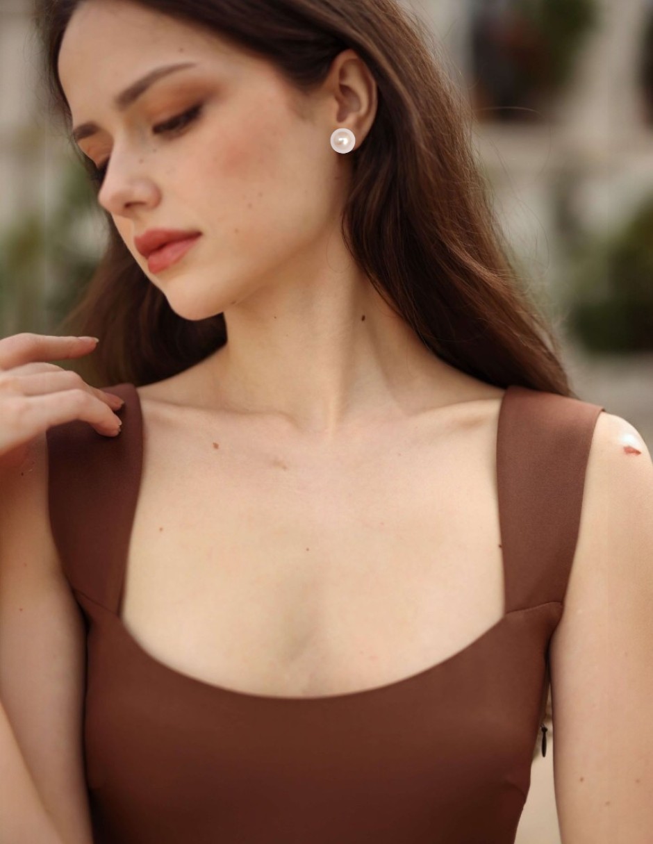 Broqueles de circular arette arette accesorios de perla con acabado brillante perla