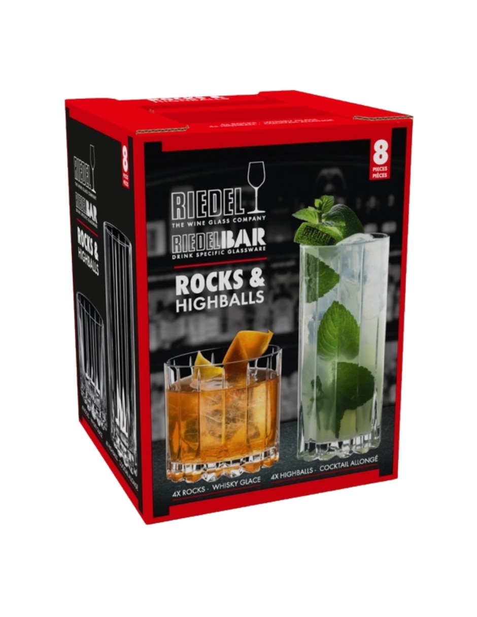 Vaso old fashion y high ball specific glassware de cristal con 8 piezas piezas 2