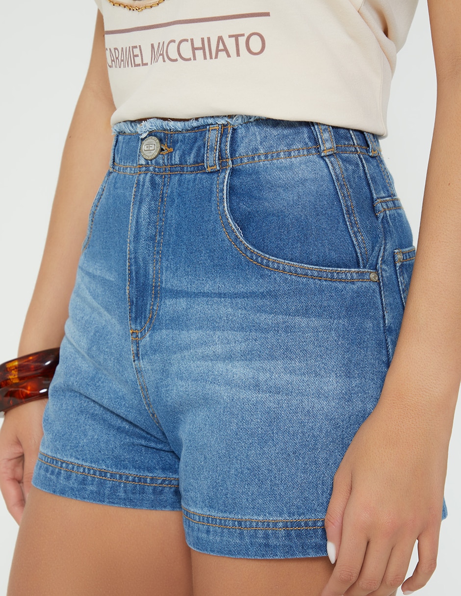 Short studio f de mezclilla para mujer
