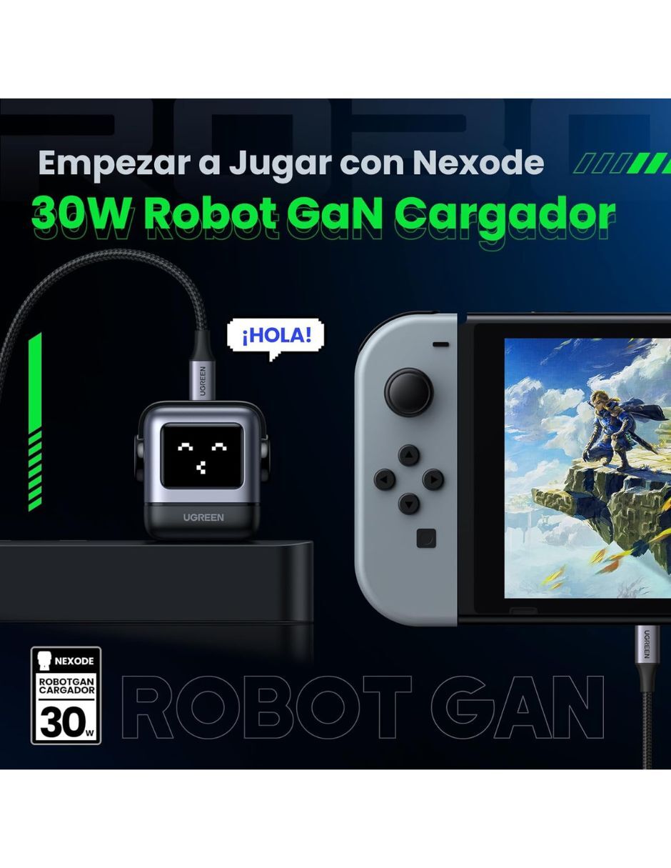 Cargador pared ugreen de 30 w usb tipo c cargador ugreen nexode 30w tipo c carga rápida ganrobot